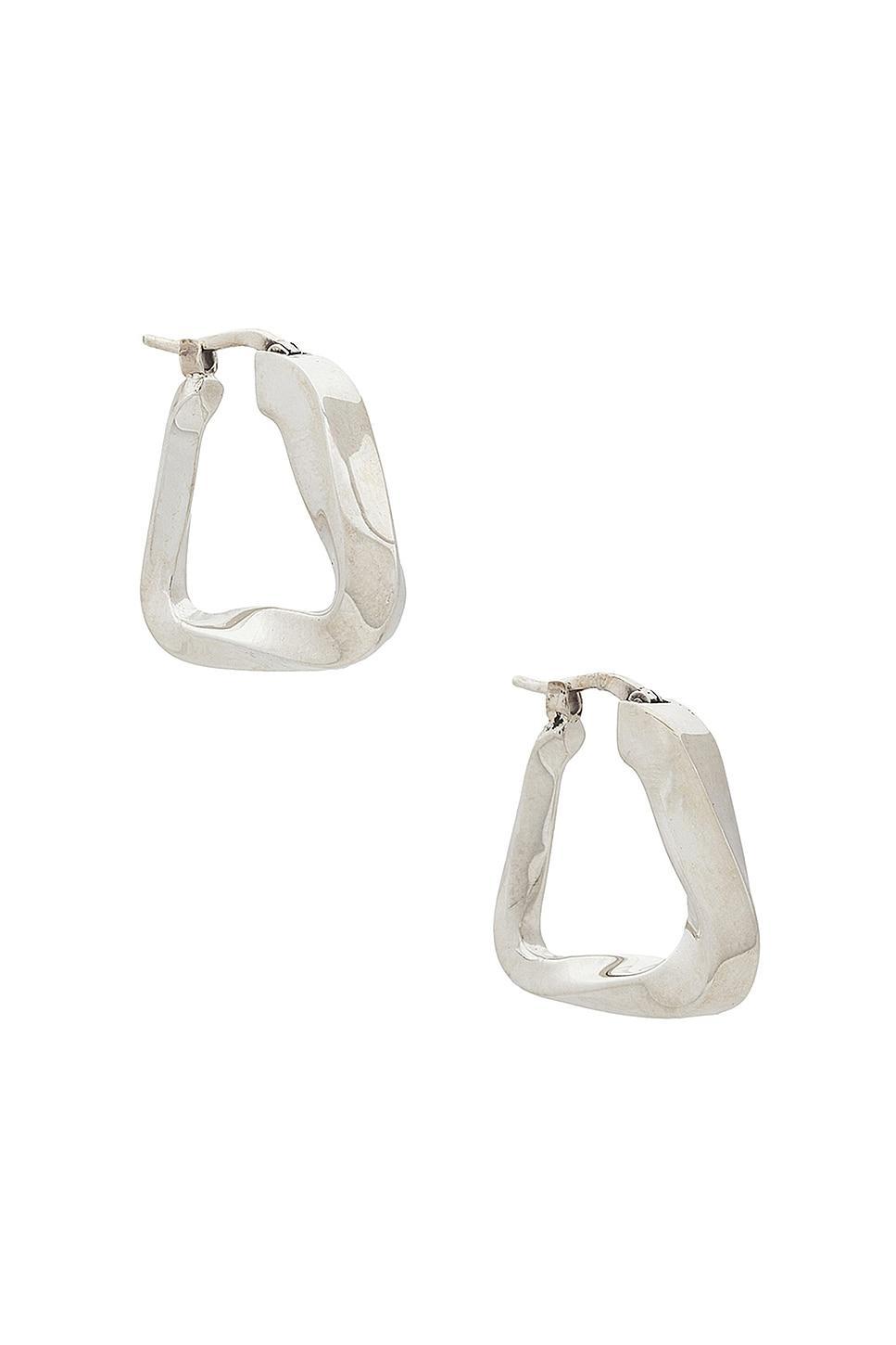 Bottega Veneta Twisted Hoop Earrings in Metallic Product Image