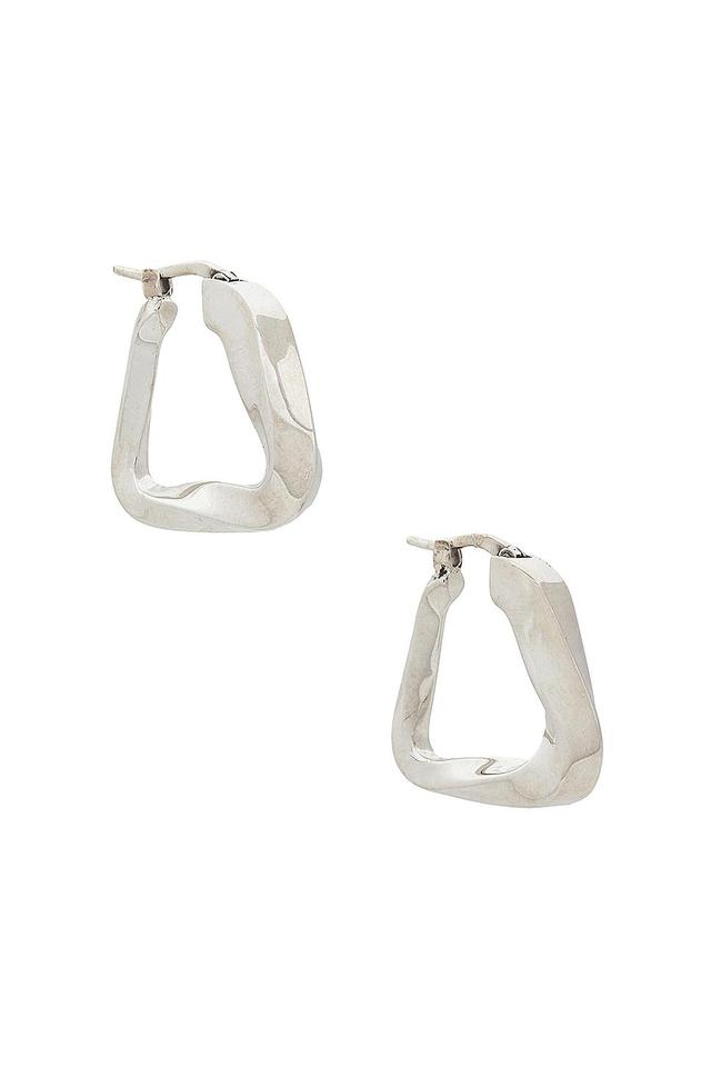 Bottega Veneta Twisted Hoop Earrings in Metallic Product Image