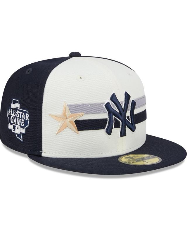 Mens New Era Cream/Navy New York Yankees 2024 MLB All-Star Game Workout 59FIFTY Fitted Hat Product Image