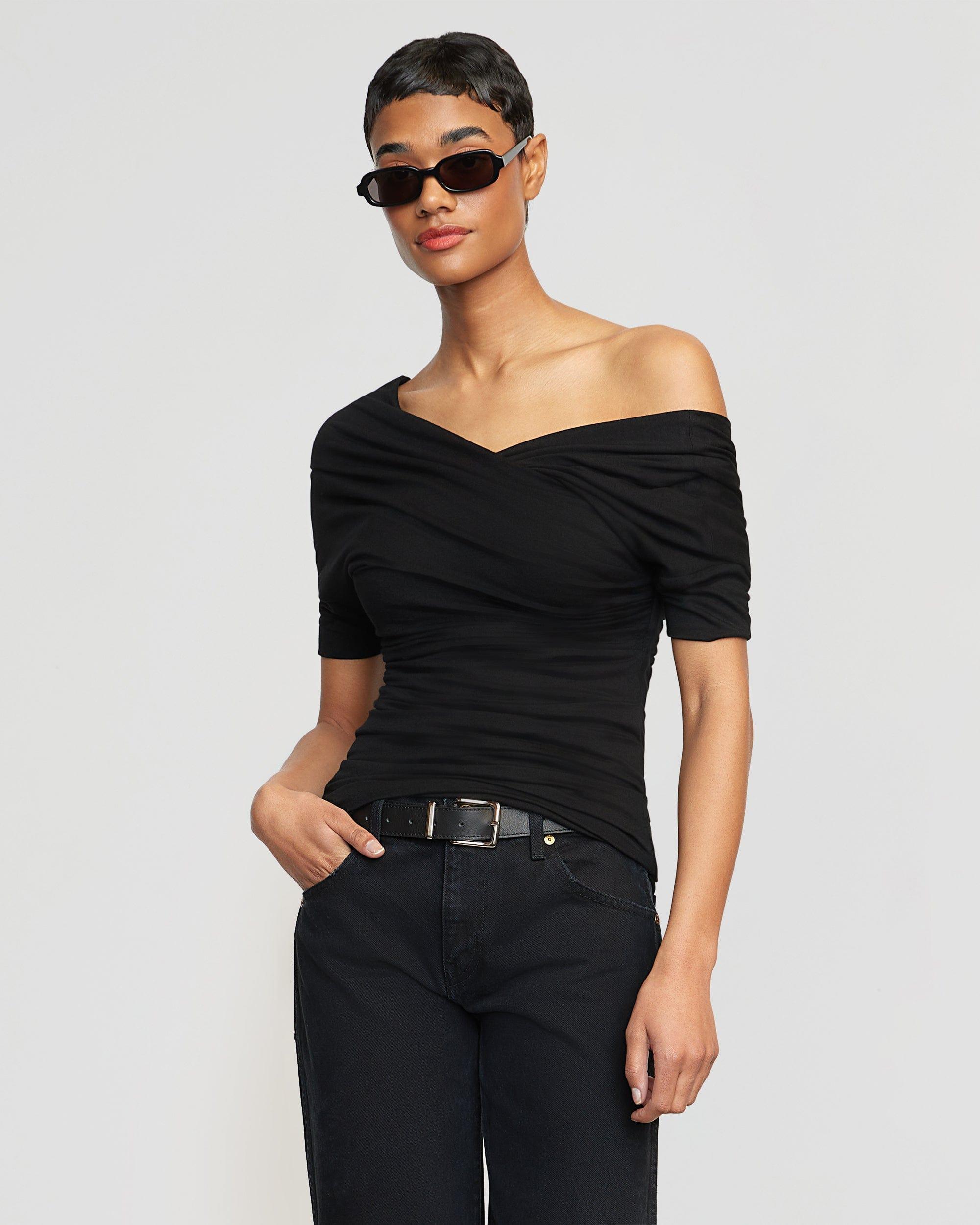 Thalia Ruched Off-Shoulder Tee Product Image