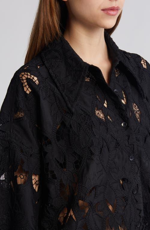 Charli Relaxed Fit Embroidered Shirt In Black Product Image