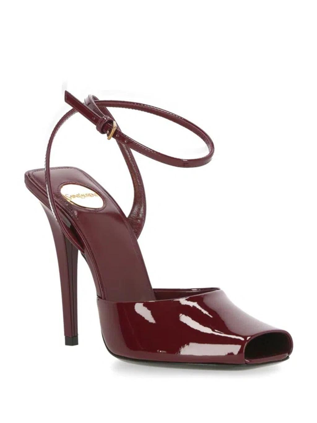 SAINT LAURENT Orhand Peep Toe Pump In Red Product Image