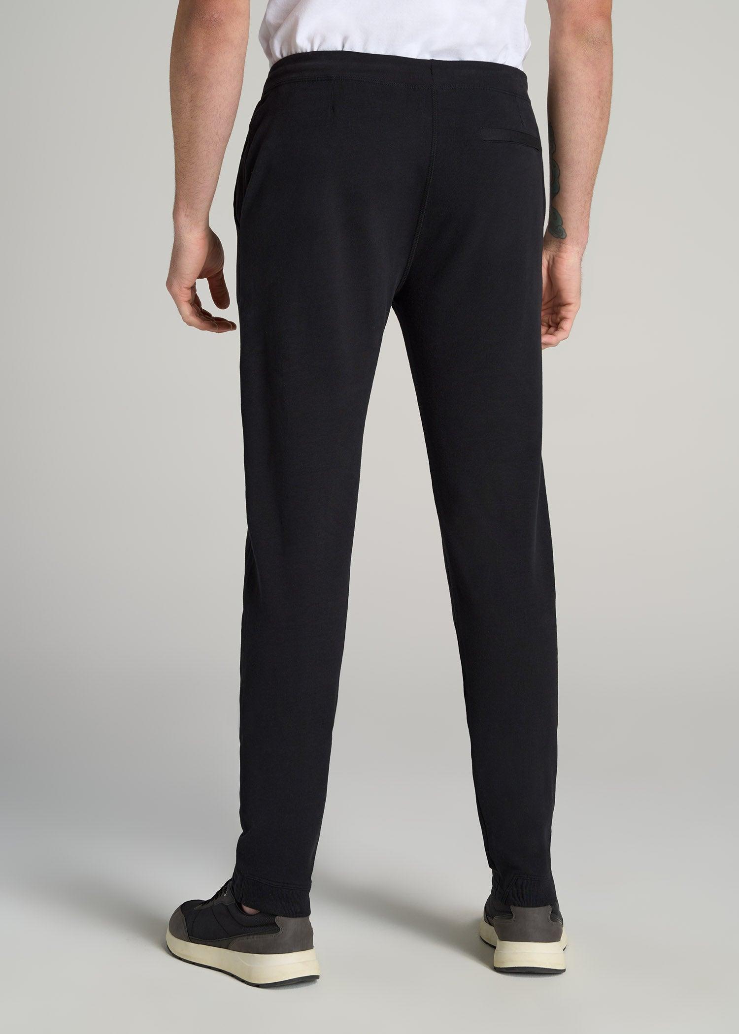 Microsanded French Terry Sweatpants for Tall Men in Black Male Product Image