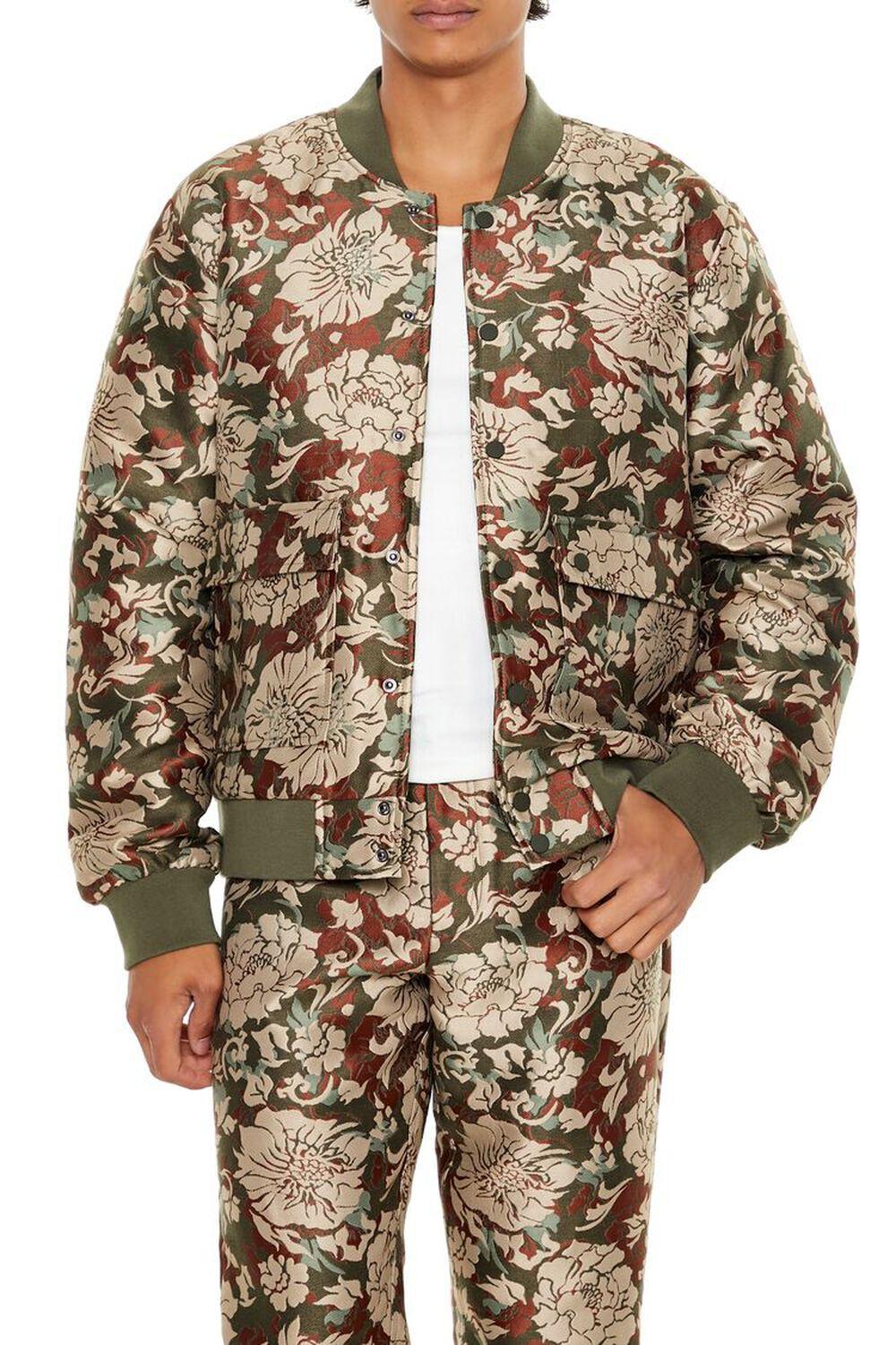 Jacquard Floral Bomber Jacket | Forever 21 Product Image