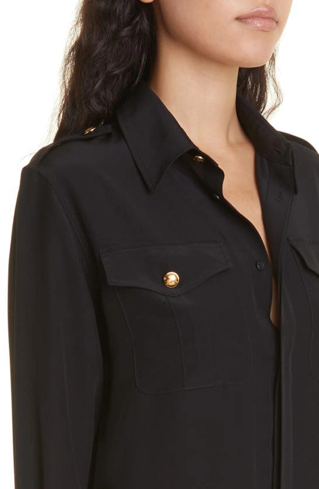 Adelaide Silk Shirt Dress In Black Product Image