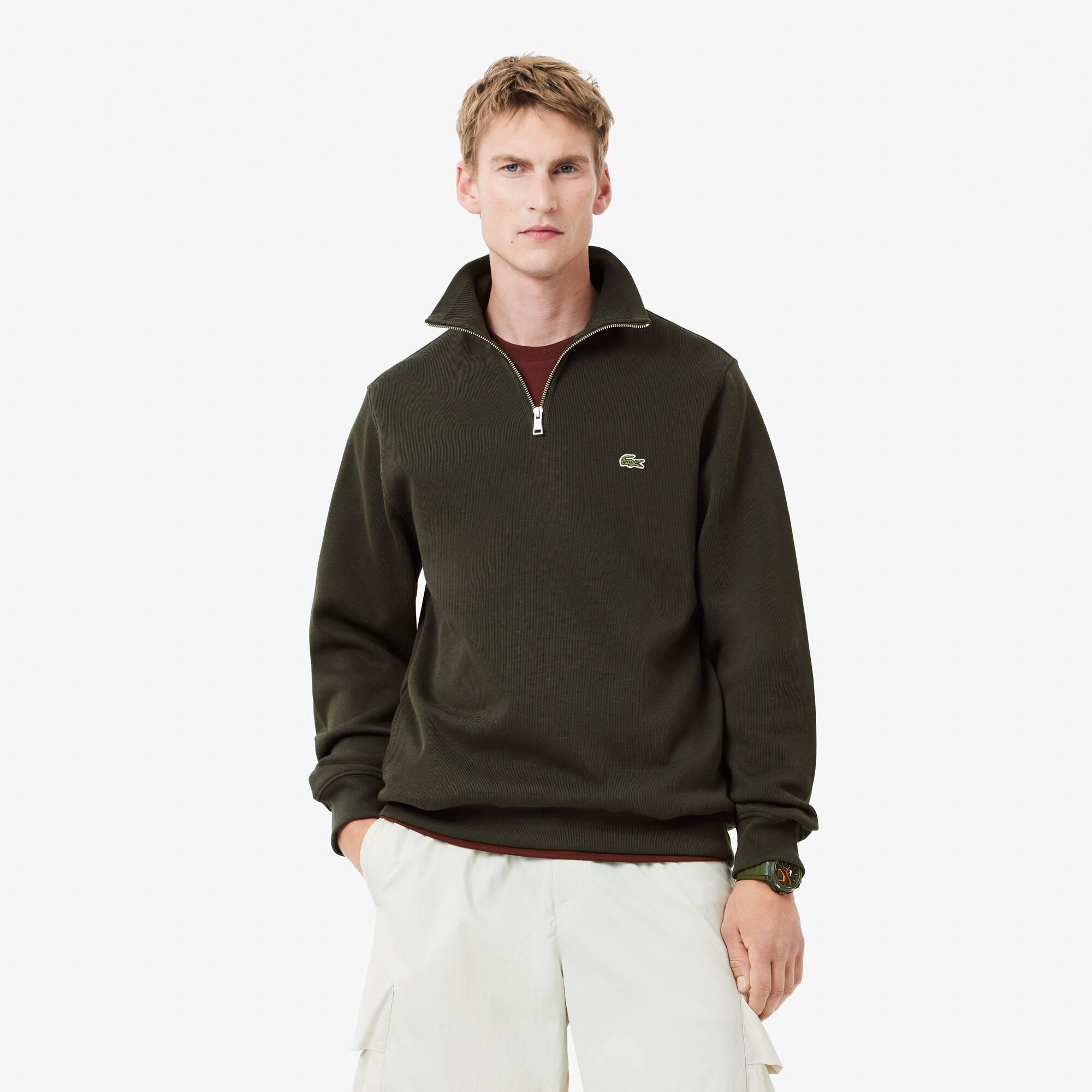 Zip-Up High Neck Interlock Sweatshirt Product Image