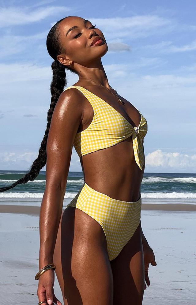 9.0 Swim Yellow Gingham St Lucia Bikini Top Product Image