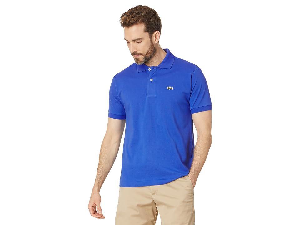 Lacoste Short Sleeved Ribbed Collar Shirt (Cornsilk) Men's Short Sleeve Knit Product Image