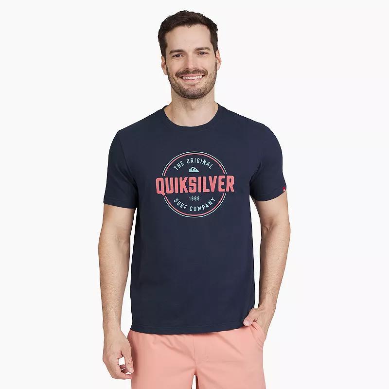 Mens Quiksilver Back Graphic Tee Blue Blazer Product Image