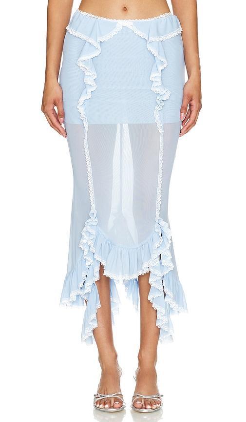 Lace Trim Ruffled Fishtail Skirt Product Image