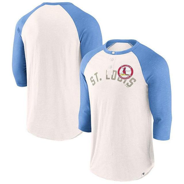 Mens Fanatics Branded /Light Blue St. Louis Cardinals Backdoor Slider Raglan 3/4-Sleeve T-Shirt Product Image