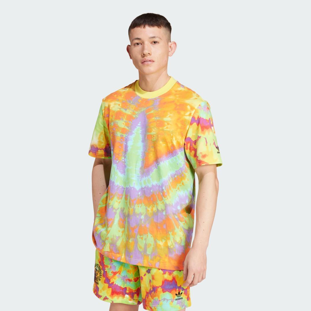 adidas Tie-Dyed Short Sleeve Tee 2 Impact Yellow L Mens Product Image