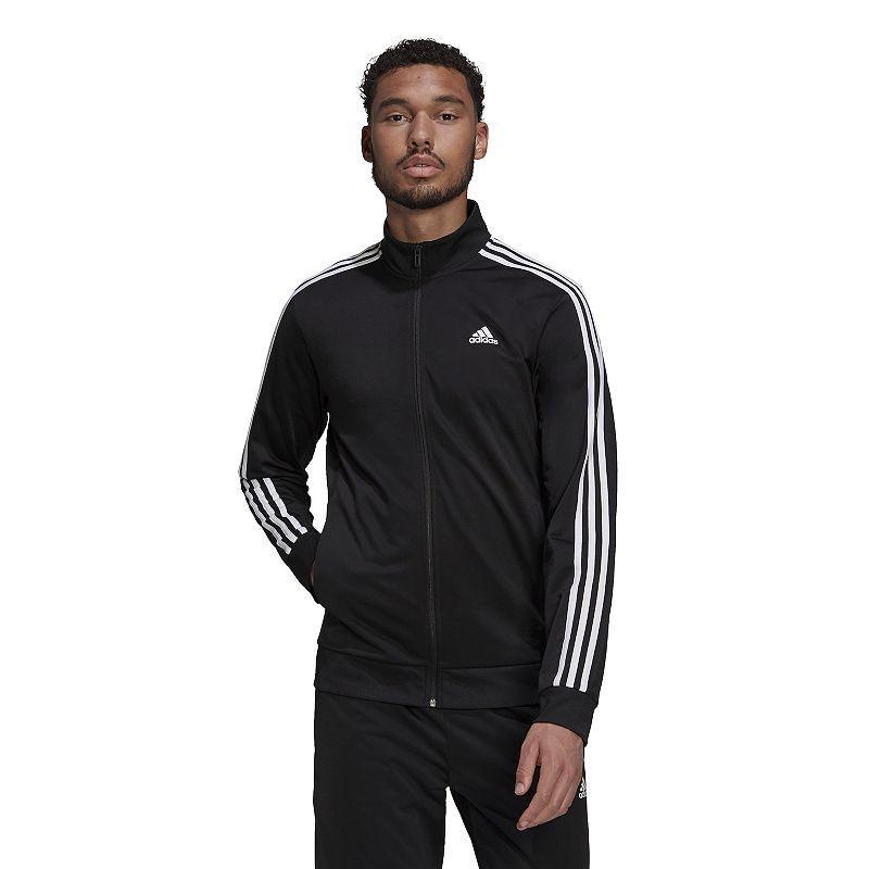 Big & Tall adidas Tricot Track Jacket, Mens Black Product Image