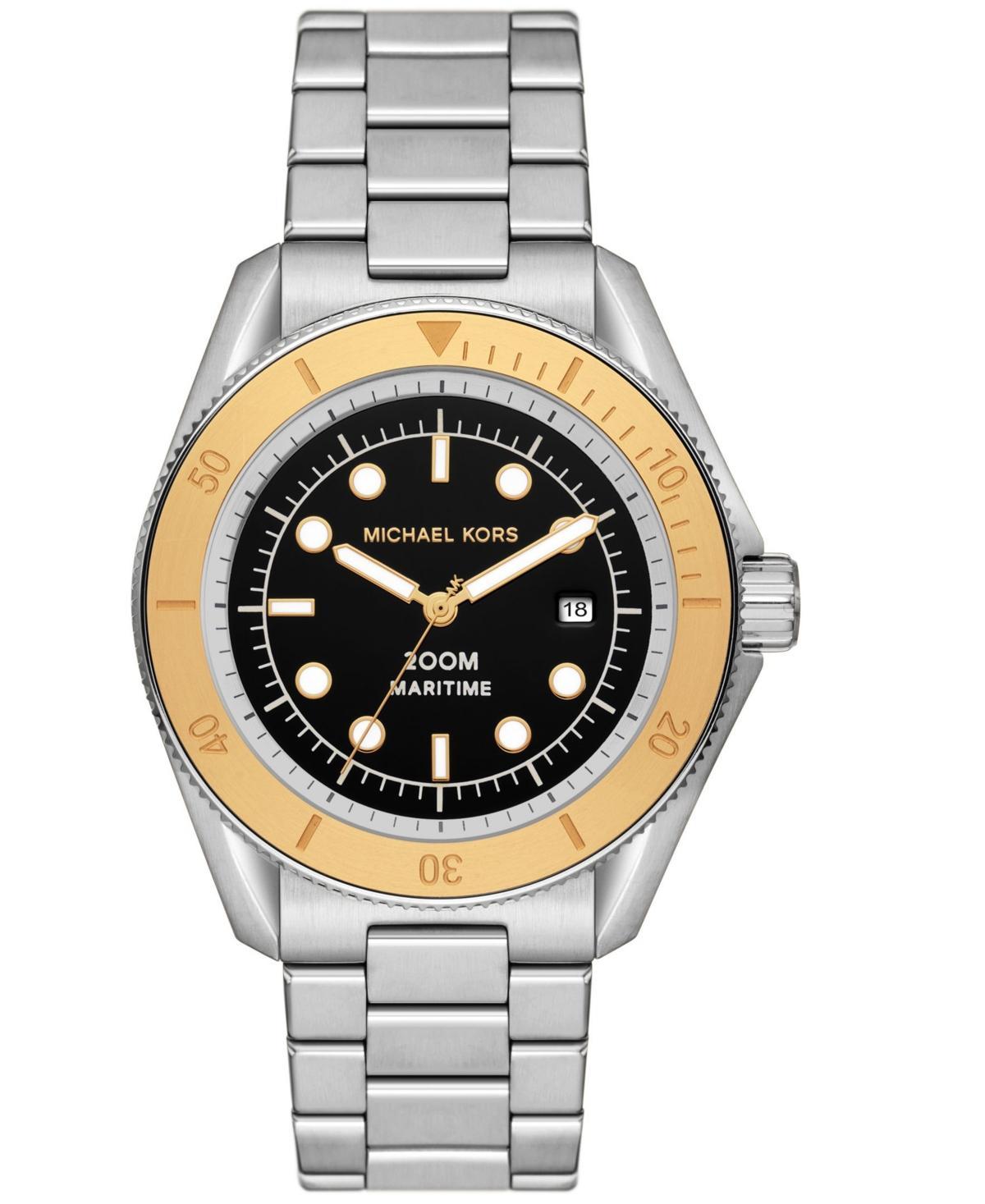 Michael Kors Mens Maritime Three-Hand Date Stainless Steel Bracelet Watch Product Image