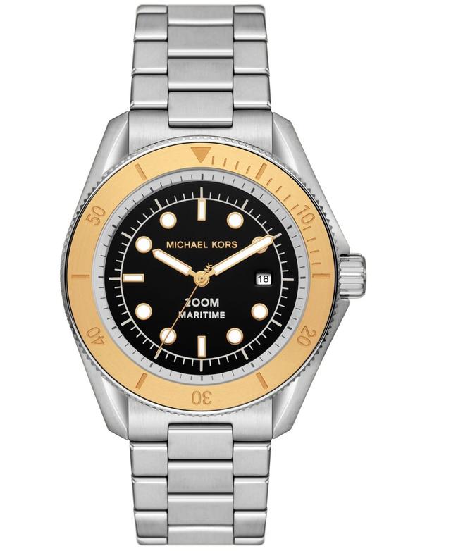 Michael Kors Mens Maritime Three-Hand Date Stainless Steel Bracelet Watch Product Image