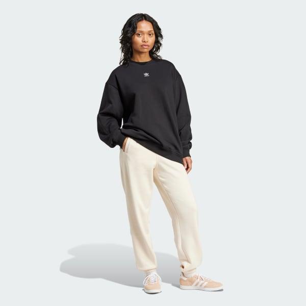 Essentials Fleece Long Oversized Crew Sweatshirt Product Image