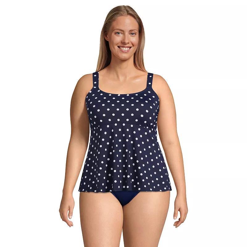 Plus Size Lands End DD-Cup Flutter Tankini Swim Top, Womens Product Image