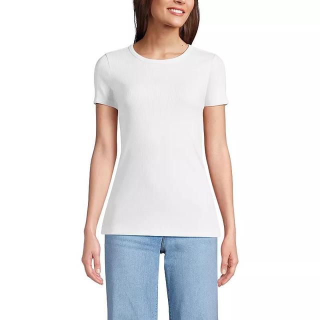 Womens Lands End Tall Micro Rib Tee Product Image