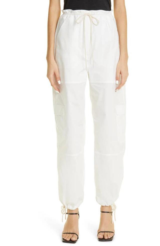 Organic Cotton Poplin Cargo Trousers In White Product Image