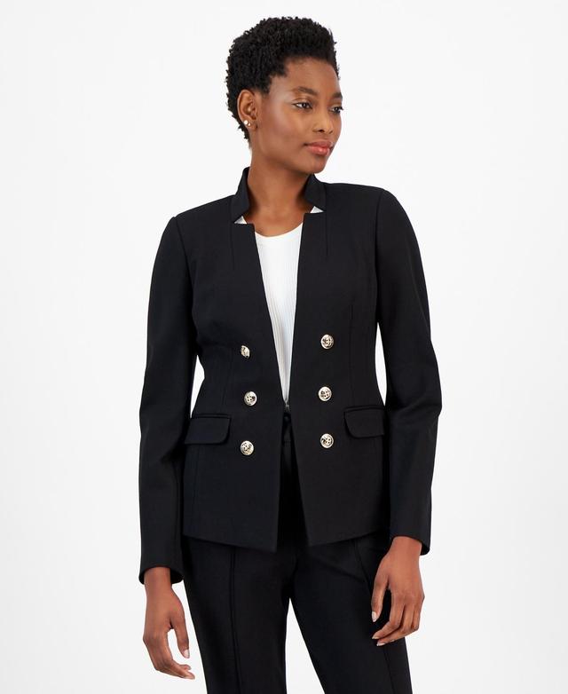 Tahari Asl Womens Ponte Faux Double-Breasted Jacket Product Image