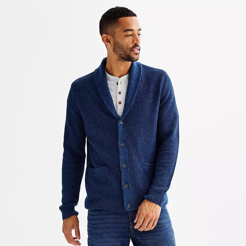 Mens Sonoma Goods For Life Heavyweight Shawl Cardigan Blue Marl Product Image