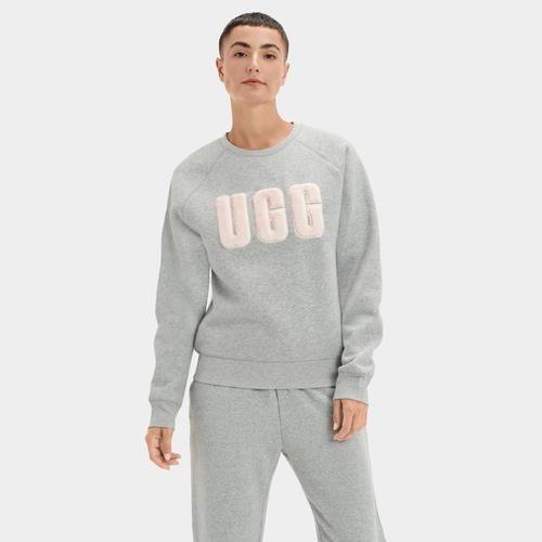 UGG Womens UGG Madeline Fuzzy Logo Crewneck - Womens Grey Heather/Sonora product image