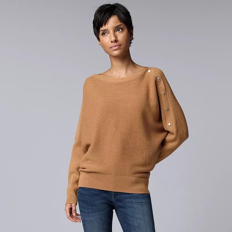 Womens Simply Vera Vera Wang Dolman Snap Sweater Product Image