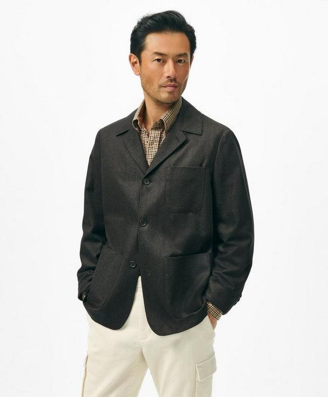 Tailored Shirt Jacket in Wool Flannel Product Image