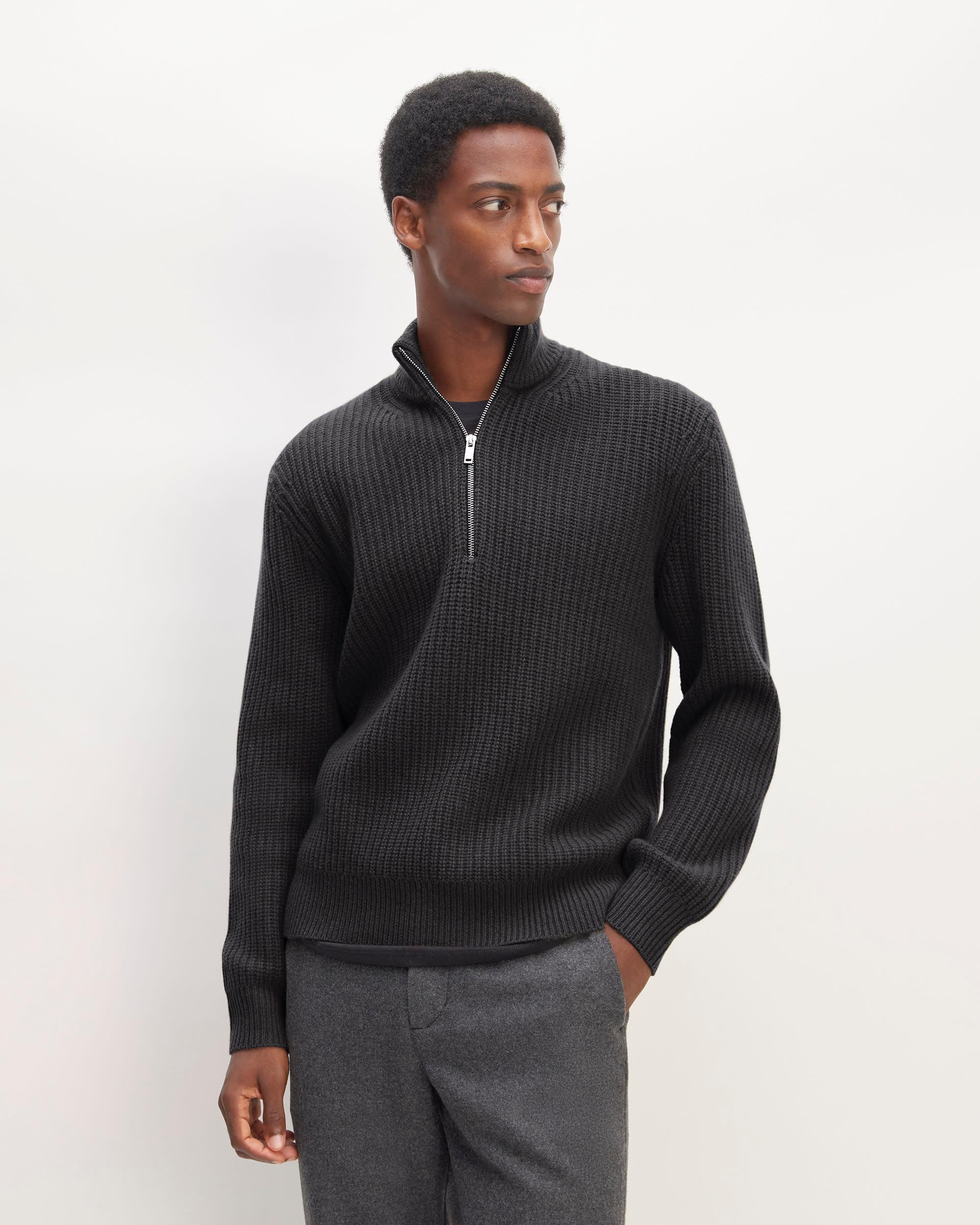 The Felted Merino Half-Zip Sweater Product Image