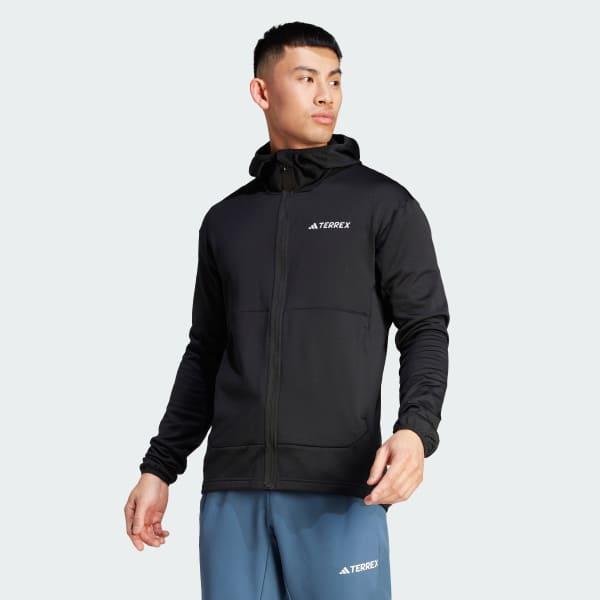 adidas TERREX XPERIOR LIGHT FLEECE HOODED JACKET Black XL Mens Product Image