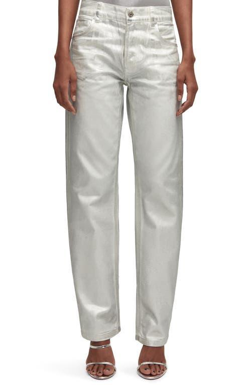 MANGO - Metallic straight-leg jeans silverWomen Product Image