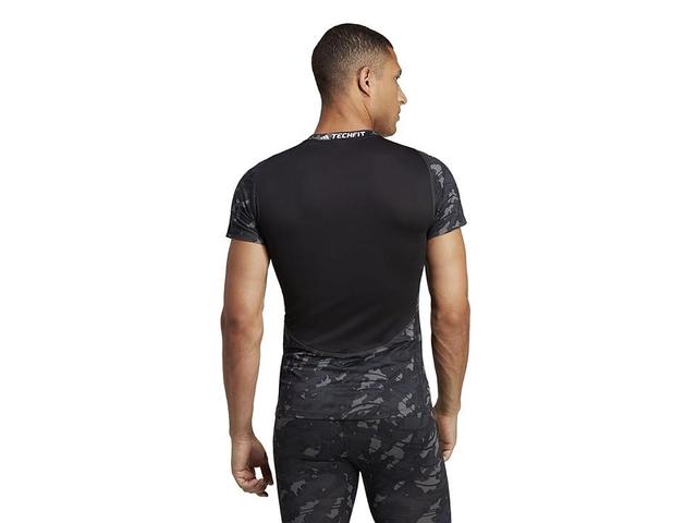 adidas Techfit All Over Printed Training T-Shirt Print) Men's Clothing Product Image