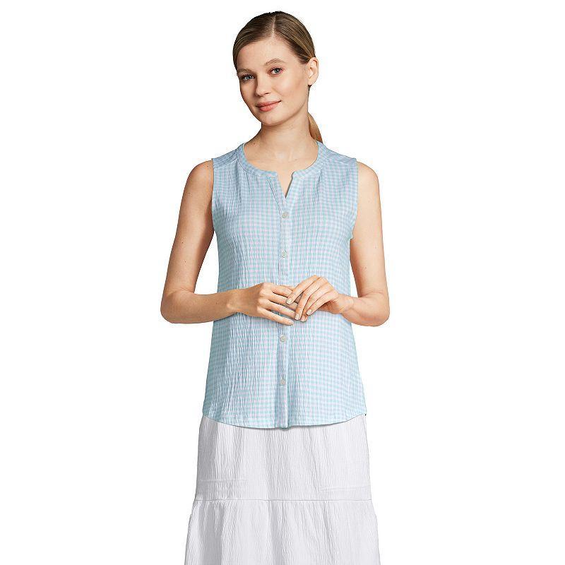 Womens Lands End Sleeveless Button Front Tank Top product image