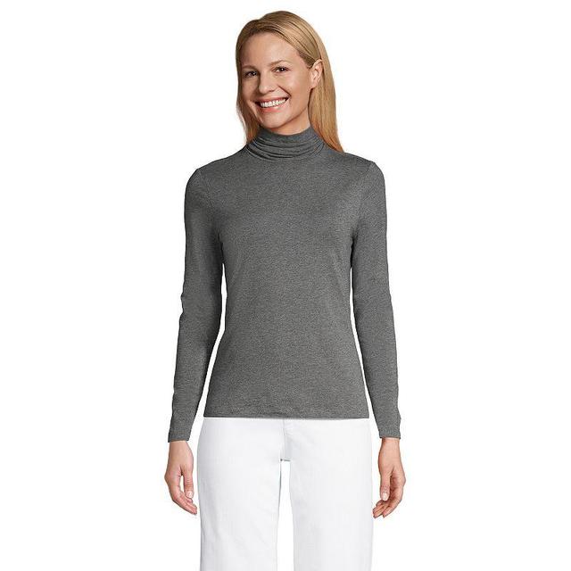 Petite Lands End Lightweight Fitted Long Sleeve Turtleneck, Womens Rich Red Product Image