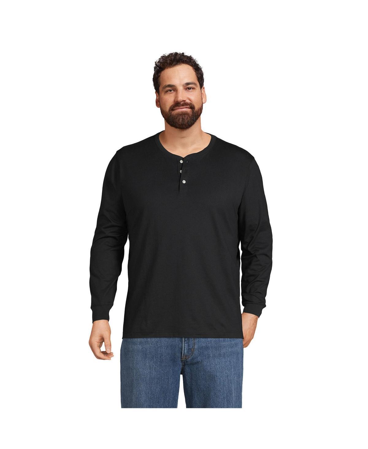 Lands End Mens Super-t Long Sleeve Henley T-Shirt Product Image