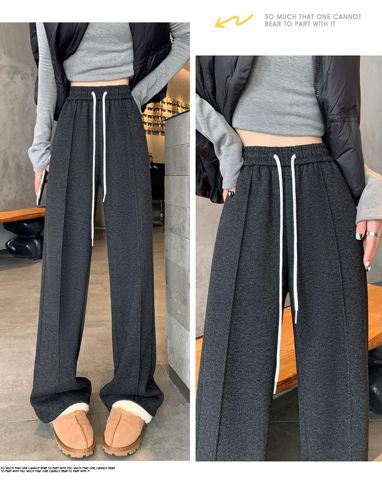 Drawstring Waist Loose Fit Pants Product Image