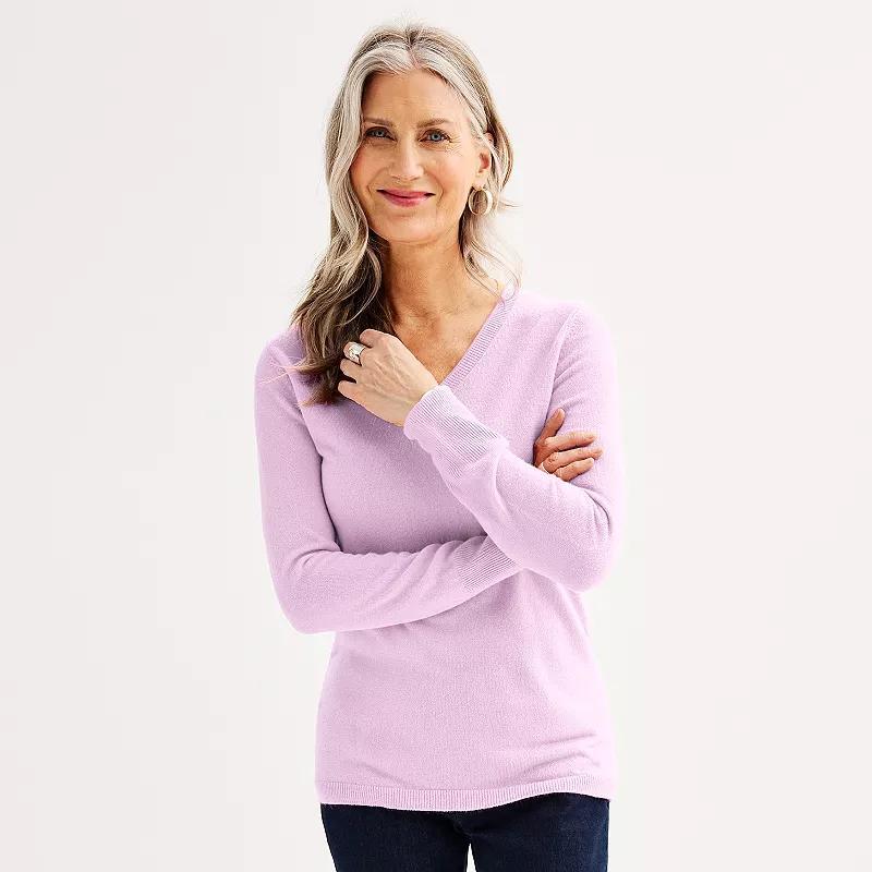 Womens Croft & Barrow The Extra Soft V-Neck Sweater Product Image