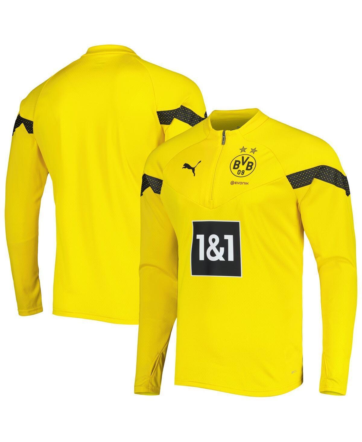 Mens Puma Yellow Borussia Dortmund Raglan DryCELL Quarter-Zip Training Top Product Image