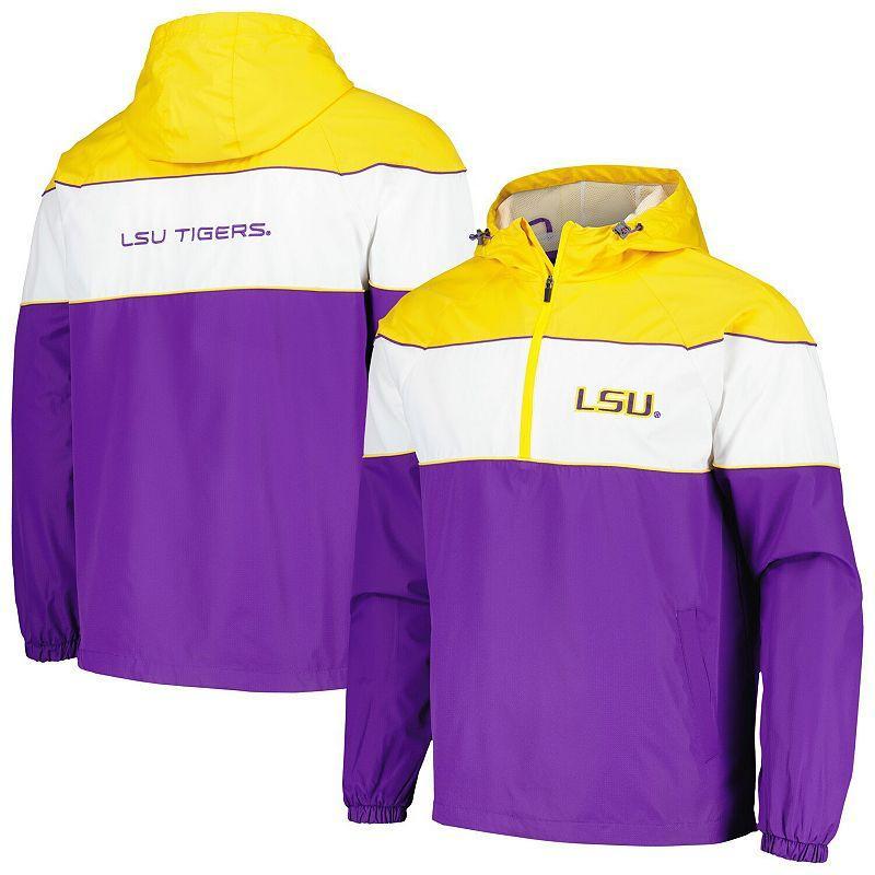 Mens G-III Sports by Carl Banks LSU Tigers Center Line Half-Zip Raglan Hoodie Jacket Product Image