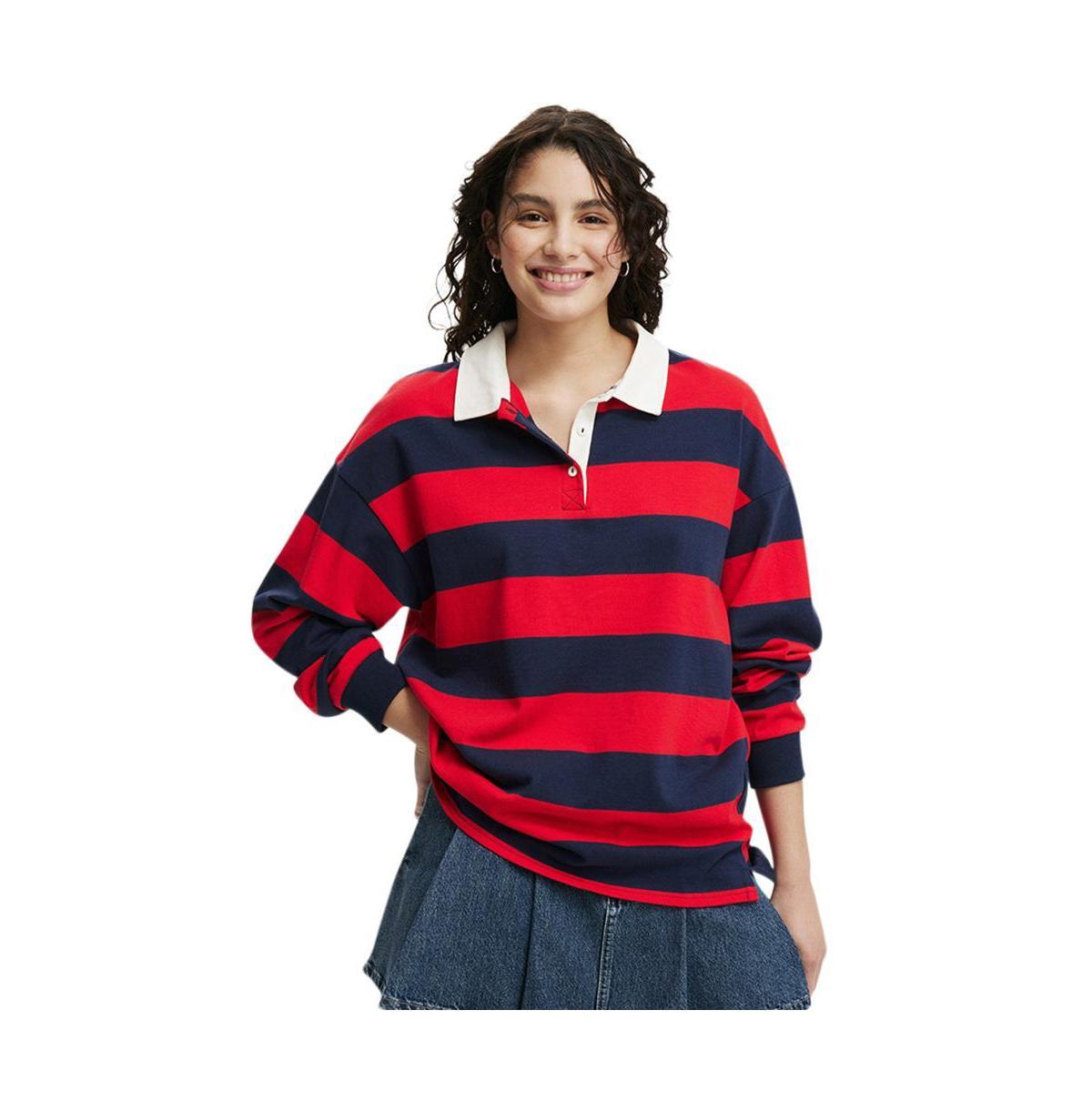 Cotton On Womens Oversized Long Sleeve Polo - Winter night Product Image