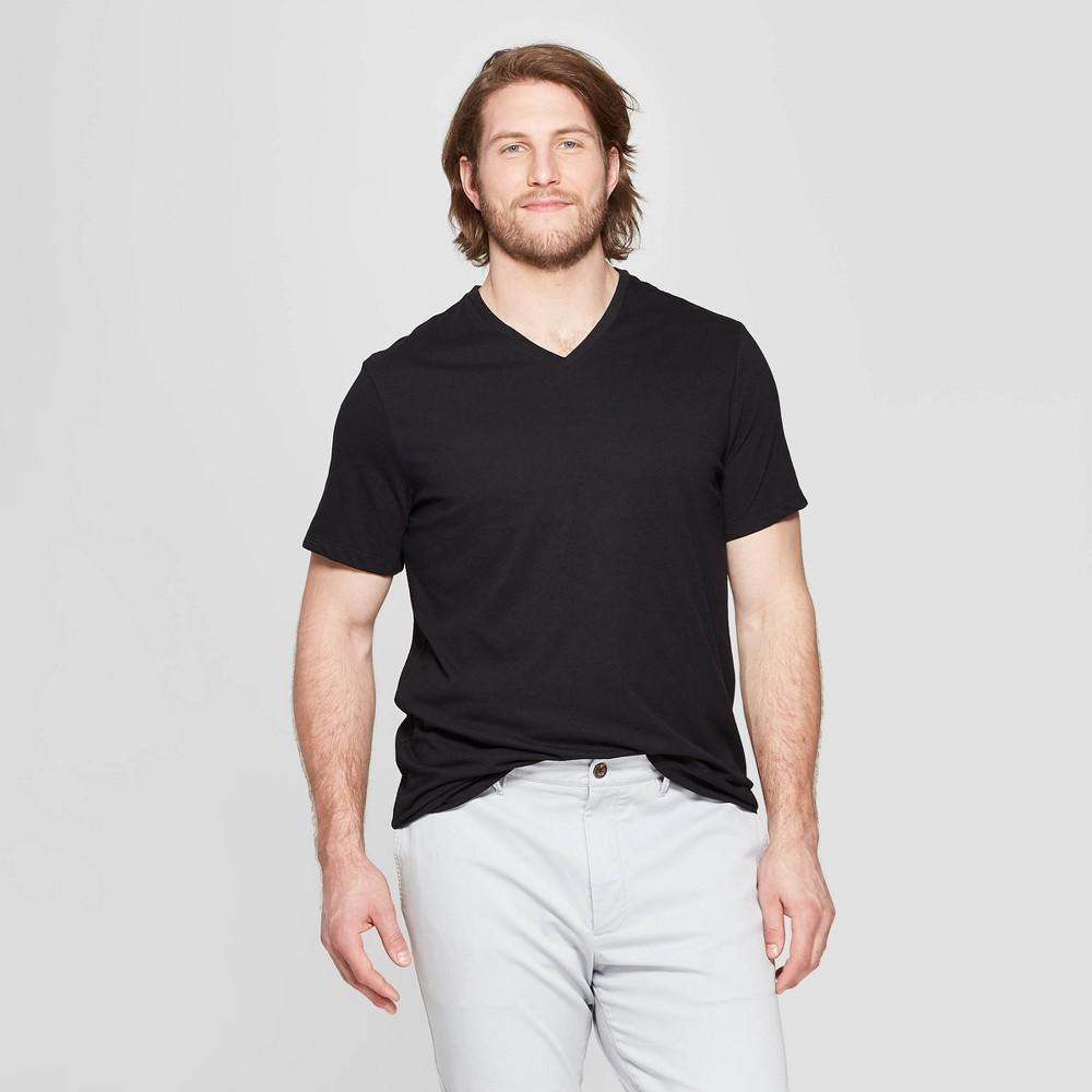 Mens Big & Tall Every Wear Short Sleeve V-Neck T-Shirt - Goodfellow & Co Black 4XLT Product Image