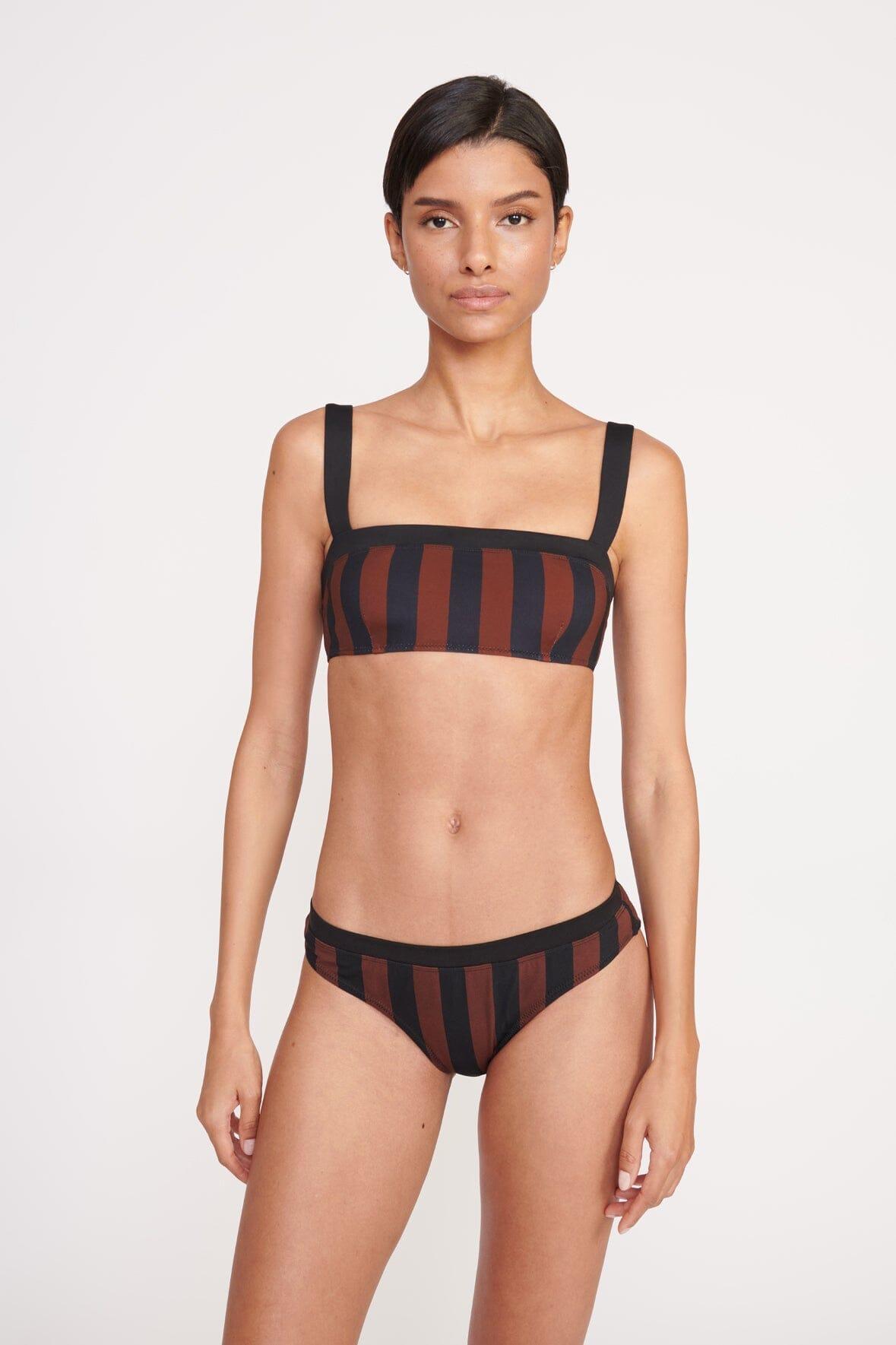 LIV BIKINI TOP | BLACK TAN SEASHORE STRIPE Product Image