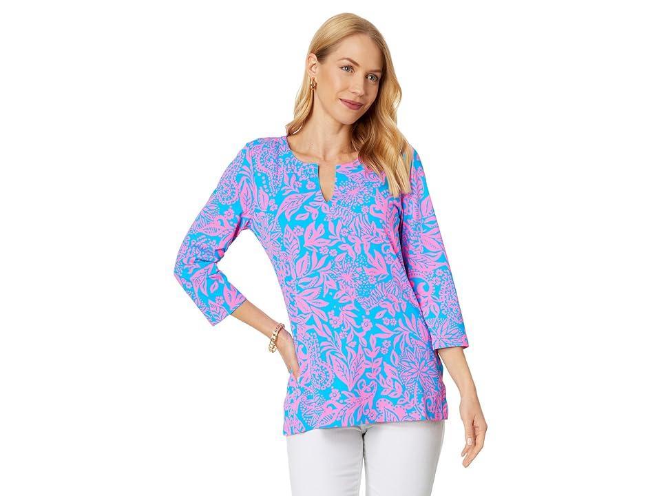 Lilly Pulitzer UPF 50+ Karina Tunic (Aura Leaf An Impression) Women's Clothing Product Image