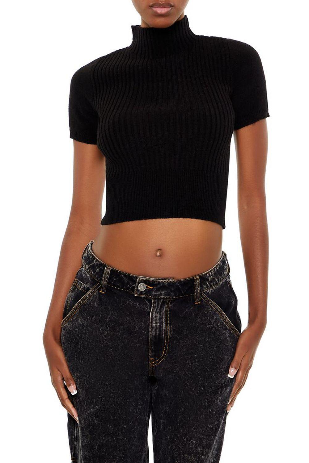 Sweater-Knit Mock Neck Crop Top | Forever 21 product image