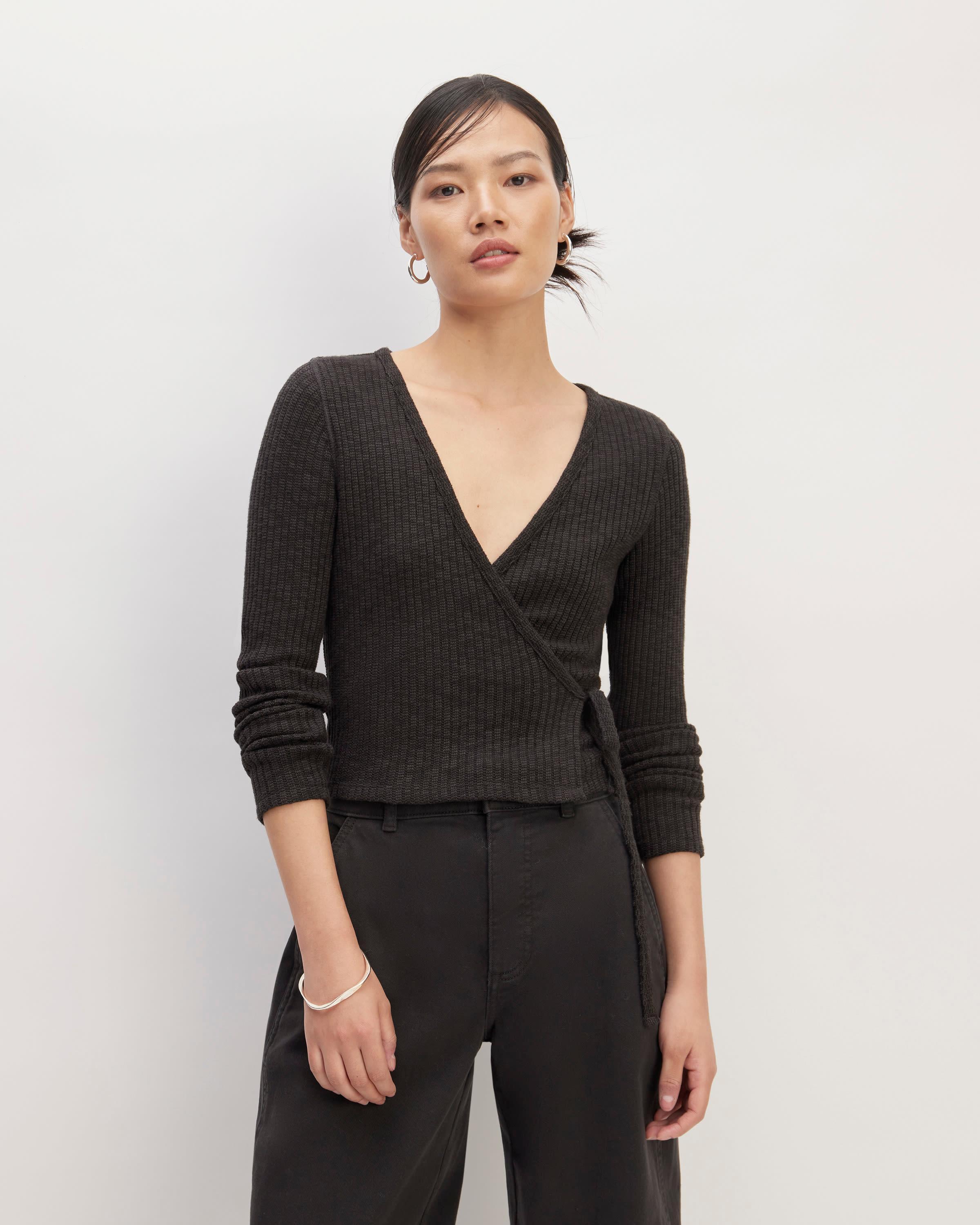 The Rib-Knit Wrap Top Product Image