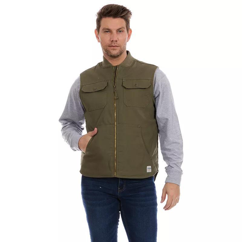 Mens Bass Creek Outfitters Duck Canvas Vest Green Product Image