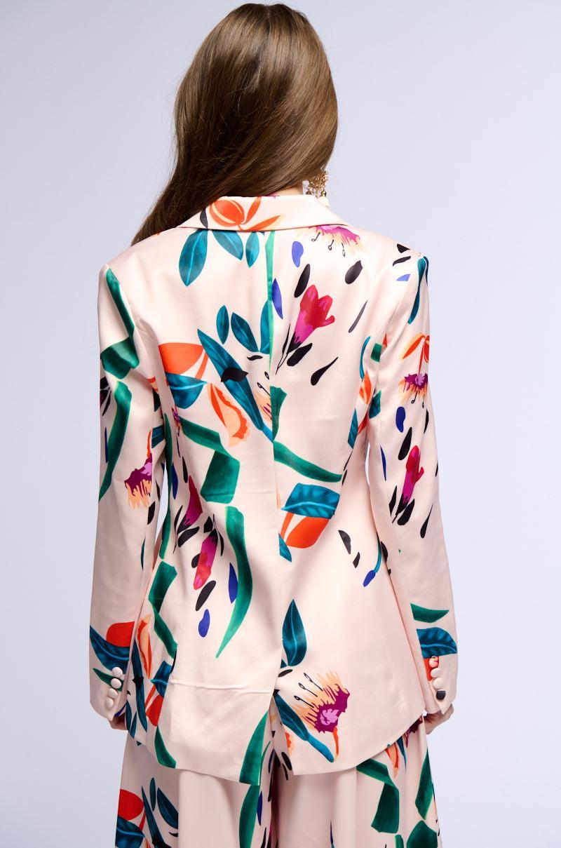 CANDY RAIN SATIN LONGLINE BLAZER Product Image