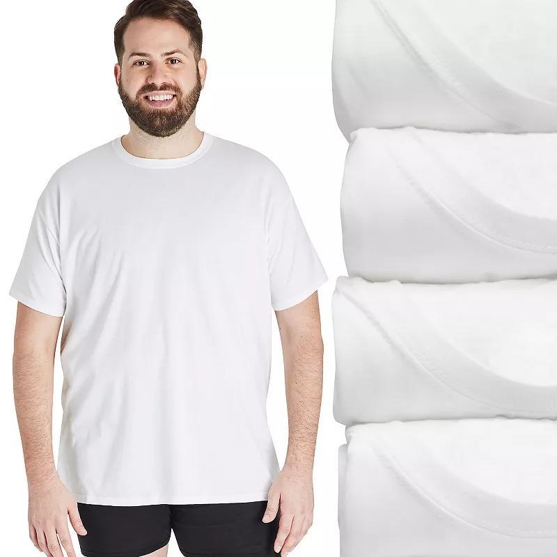 Big & Tall Hanes Ultimate FreshIQ 4-Pack Crewneck Tees, Mens Product Image