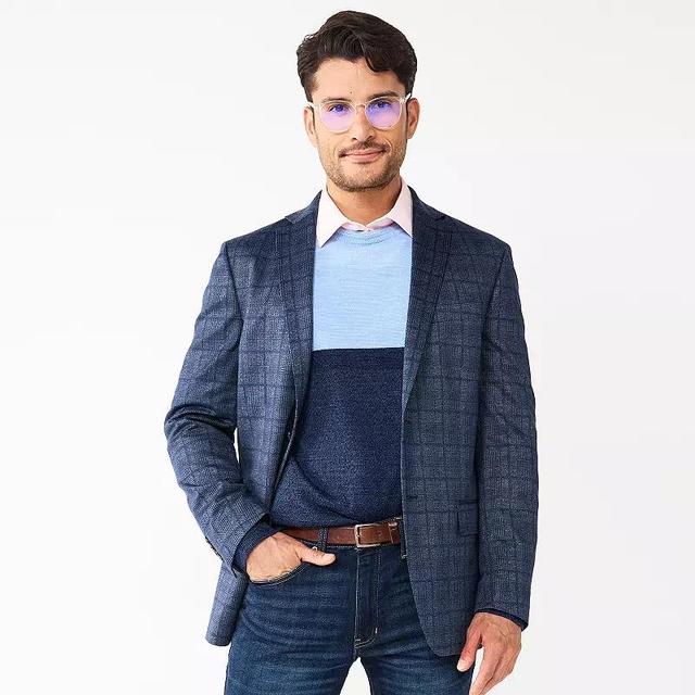 Mens Apt. 9 Premier Flex Slim-Fit Knit Sport Coat Blue Product Image