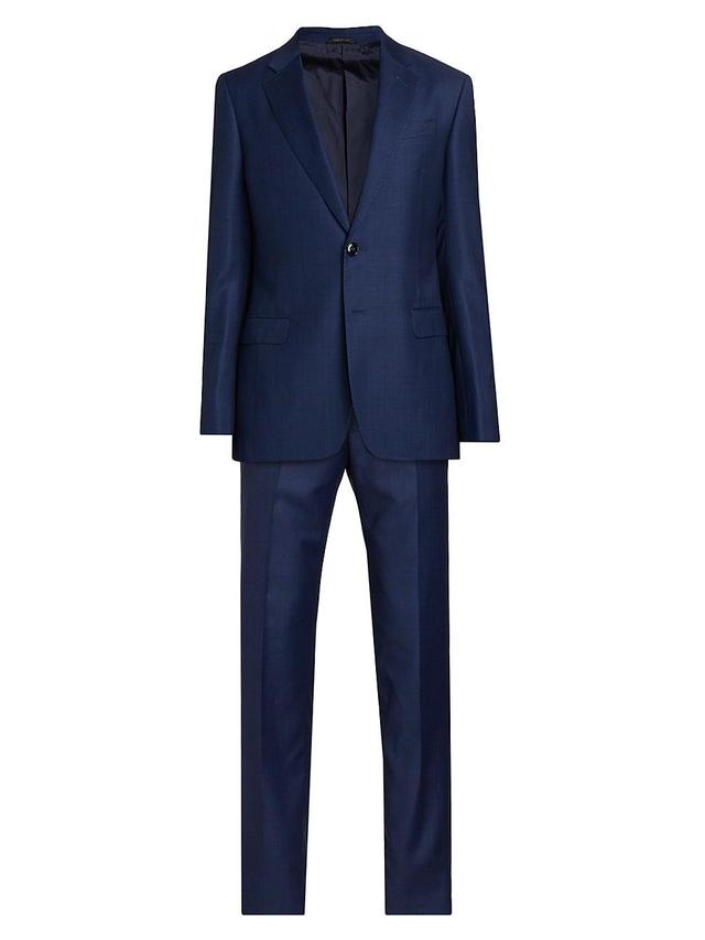 Mens Windowpane Wool-Cashmere Suit Product Image